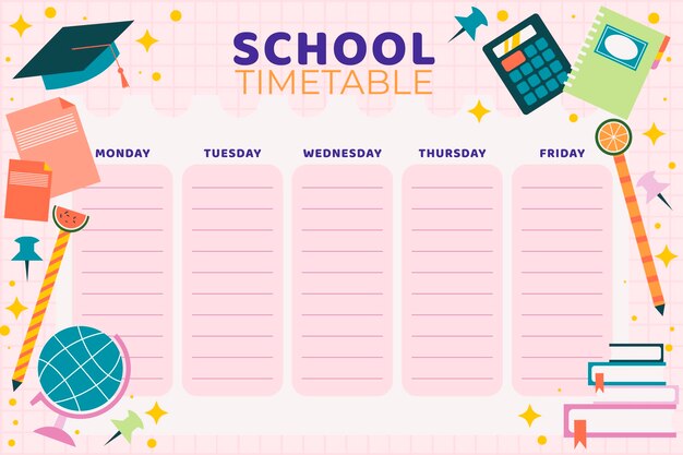 Modelo de calendário de volta às aulas