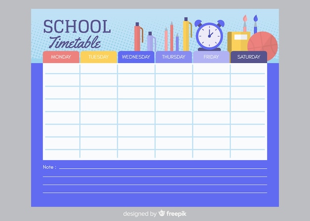 Modelo de calendário escolar de estilo simples