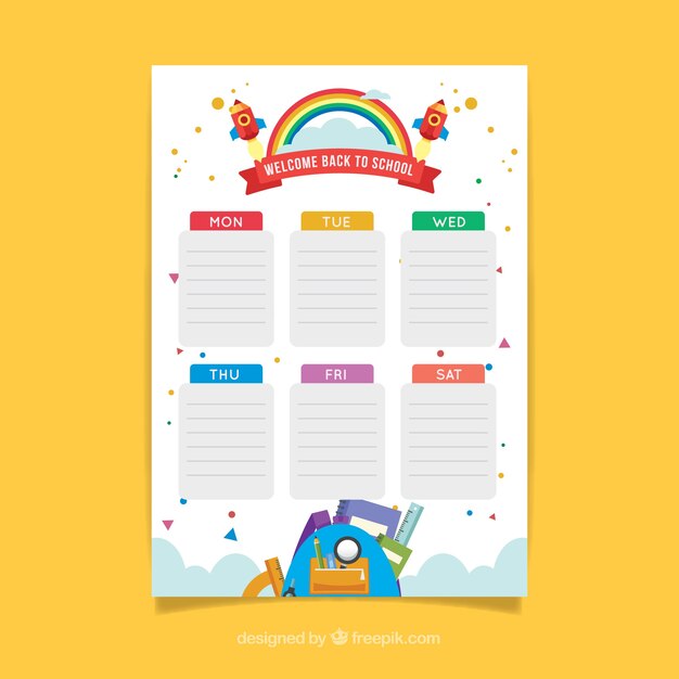 Modelo de calendário escolar para organizar atividades