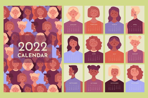 Modelo de calendário plano 2022