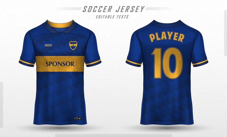 Vetor grátis modelo de camisa de futebol com design de camiseta esportiva