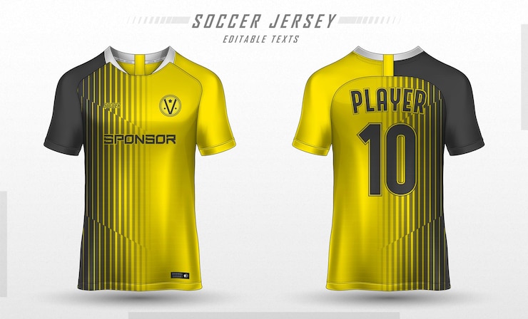 Vetor grátis modelo de camiseta de futebol desenho de camiseta esportiva