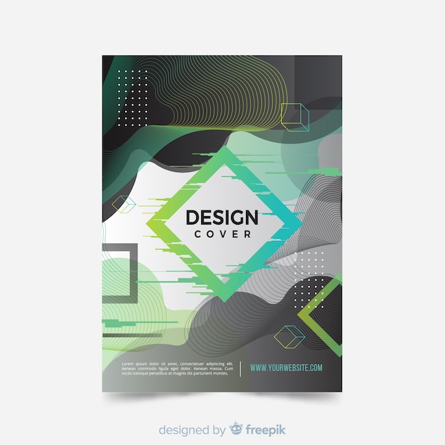 Modelo de capa com design abstrato