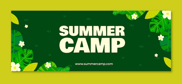 Vetor grátis modelo de capa de facebook de acampamento de verão desenhado à mão
