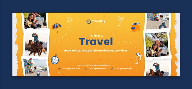 Modelo de capa de facebook de aventura em viagem