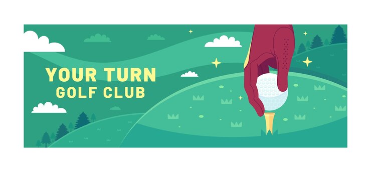 Vetor grátis modelo de capa de facebook de clube de golfe desenhado à mão