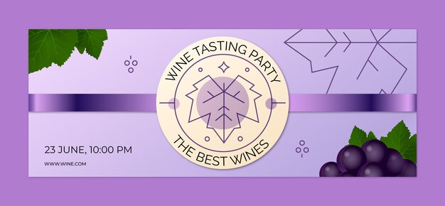 Modelo de capa de facebook de festa de vinho realista