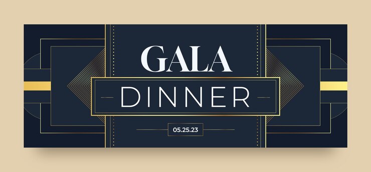 Vetor grátis modelo de capa de facebook de jantar de gala de luxo