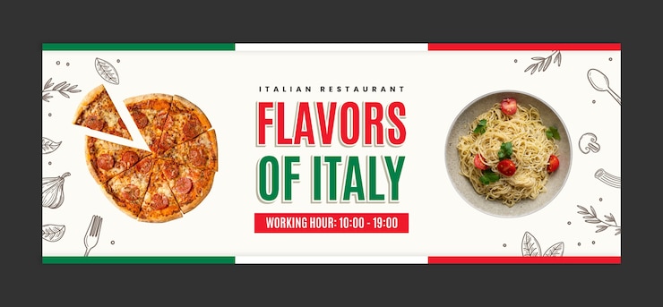 Vetor grátis modelo de capa de facebook de restaurante italiano