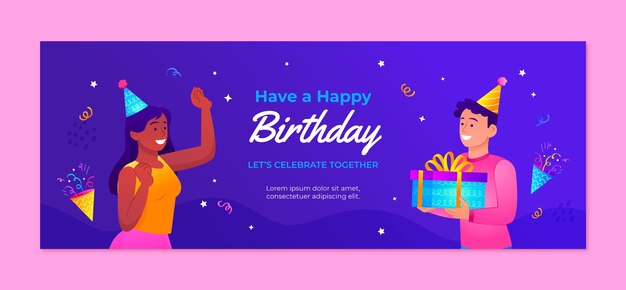 Modelo de capa de Facebook para comemoração de aniversário