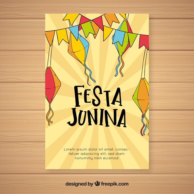 Modelo de capa de junina de festa criativa