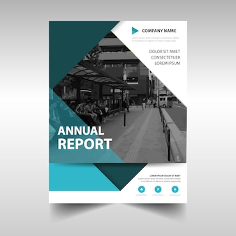 Modelo de capa de livro de relatórios anual criativo verde