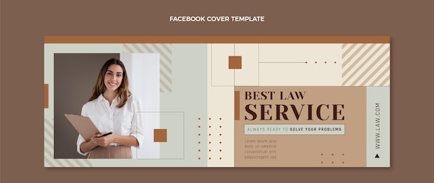 Vetor grátis modelo de capa de mídia social de escritório de advocacia plano