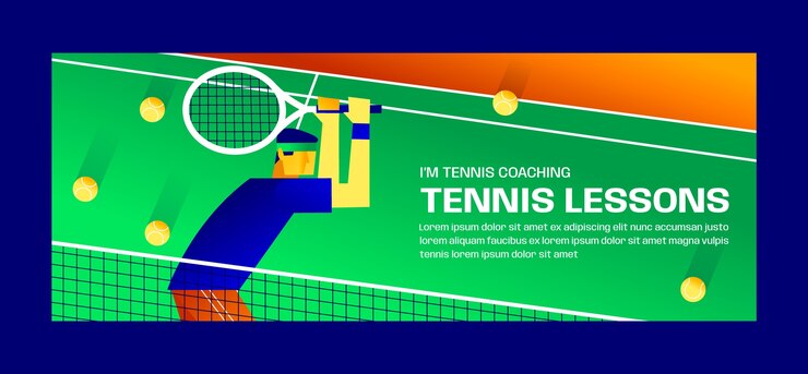 Vetor grátis modelo de capa de mídia social de esporte e atividade de tênis