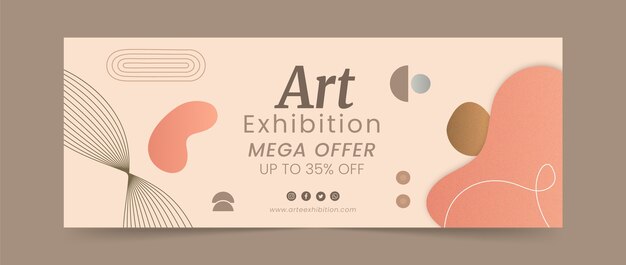 Modelo de capa de mídia social de evento de exposição de arte desenhada à mão