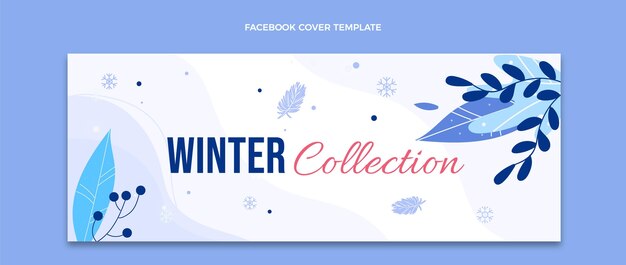 Modelo de capa de mídia social de inverno plano