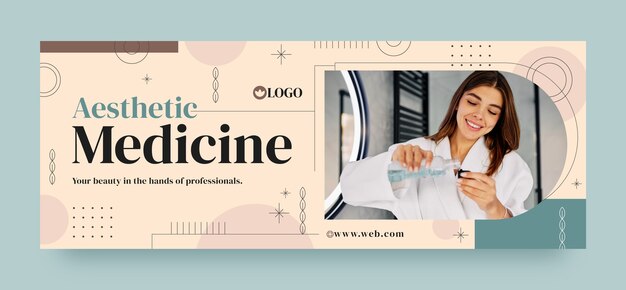 Modelo de capa de mídia social de medicina estética e tratamento