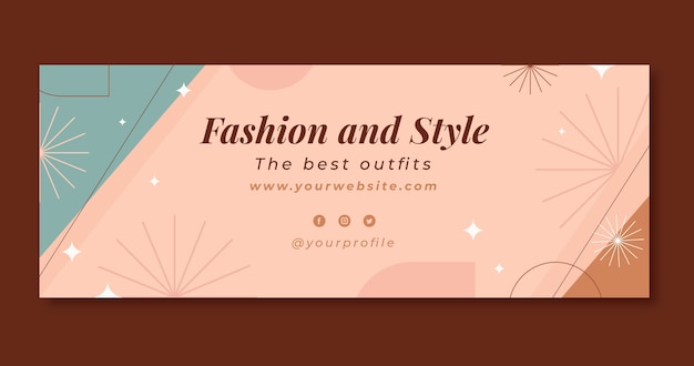 Modelo de capa de mídia social de moda e estilo plano