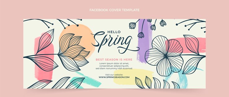 Vetor grátis modelo de capa de mídia social de primavera em aquarela