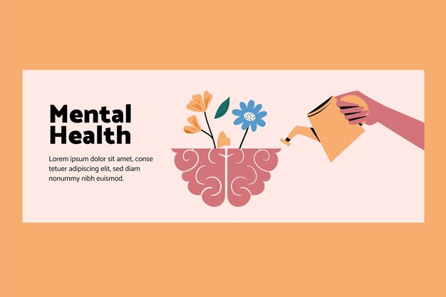 Modelo de capa de mídia social de saúde mental