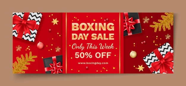 Modelo de capa de mídia social de vendas do boxing day