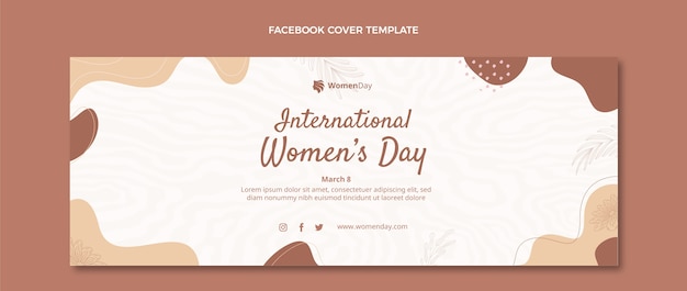 Vetor grátis modelo de capa de mídia social do dia internacional da mulher plana