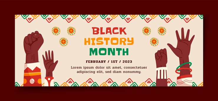 Vetor grátis modelo de capa de mídia social do mês da história negra