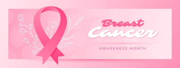 Modelo de capa de mídia social do mês de conscientização do câncer de mama em gradiente