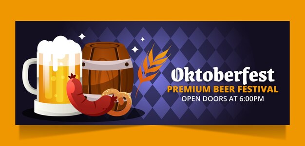 Modelo de capa de mídia social gradiente para celebração da oktoberfest