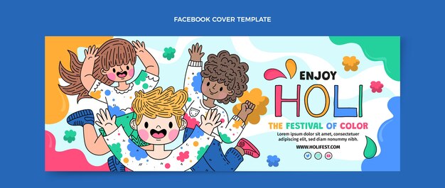 Modelo de capa de mídia social holi realista
