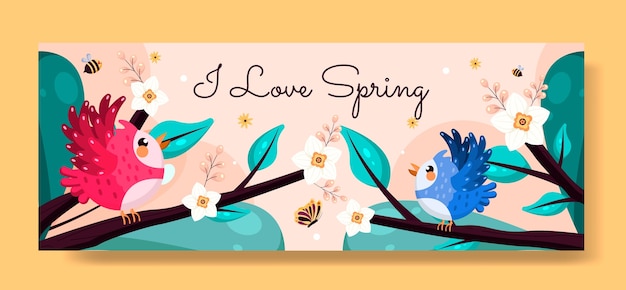 Vetor grátis modelo de capa de mídia social para celebração da primavera