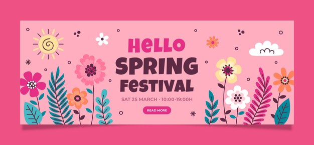 Modelo de capa de mídia social para celebração da primavera