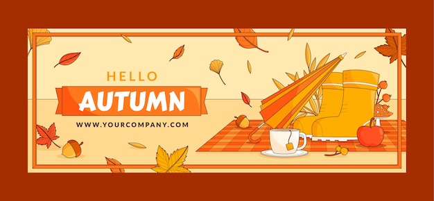 Vetor grátis modelo de capa de mídia social para celebração da temporada de outono