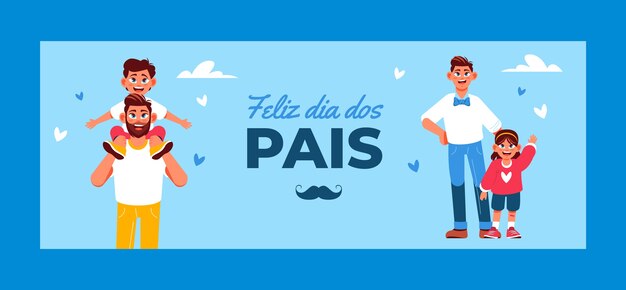 Modelo de capa de mídia social plana dia dos pais