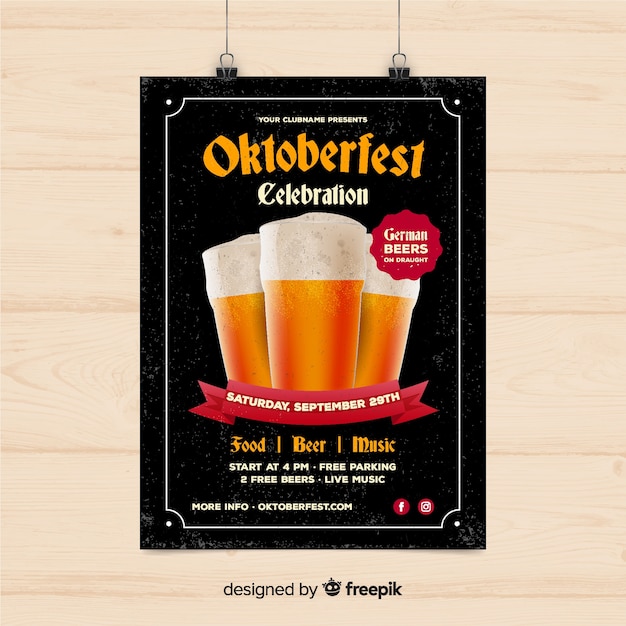 Vetor grátis modelo de capa de oktoberfest criativo