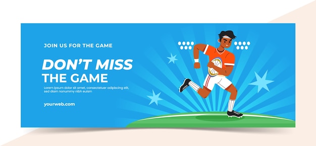 Modelo de capa para facebook de jogo de rugby