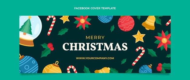 Modelo de capa plana de Natal para mídia social