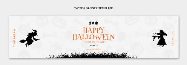 Modelo de capa plana feliz halloween twitch