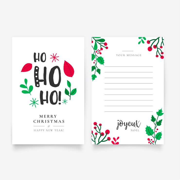 Vetor grátis modelo de carta de natal linda mão desenhada