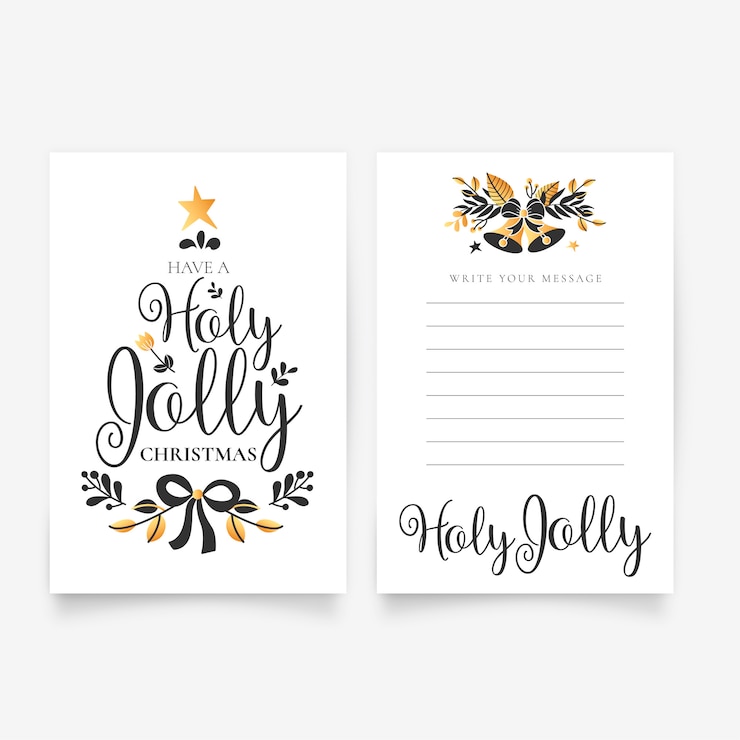 Vetor grátis modelo de carta de natal linda mão desenhada