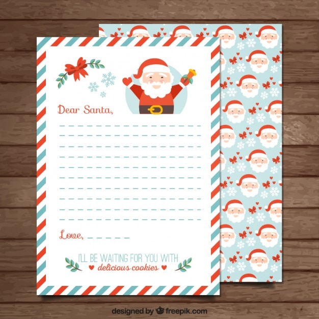 Vetor grátis modelo de carta do papai noel