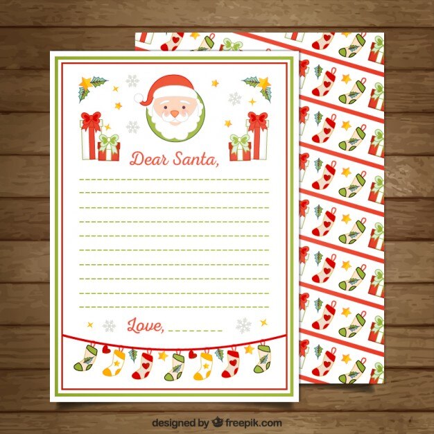 Vetor grátis modelo de carta do papai noel