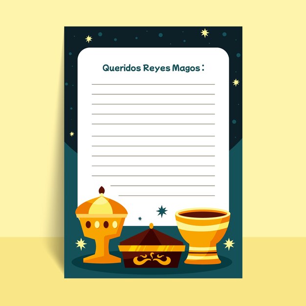 Modelo de carta plana reyes magos