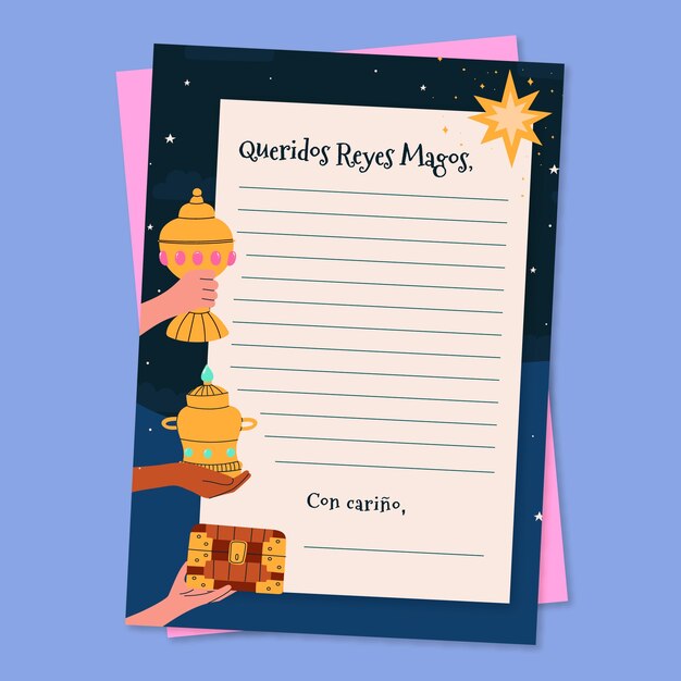 Modelo de carta plana reyes magos