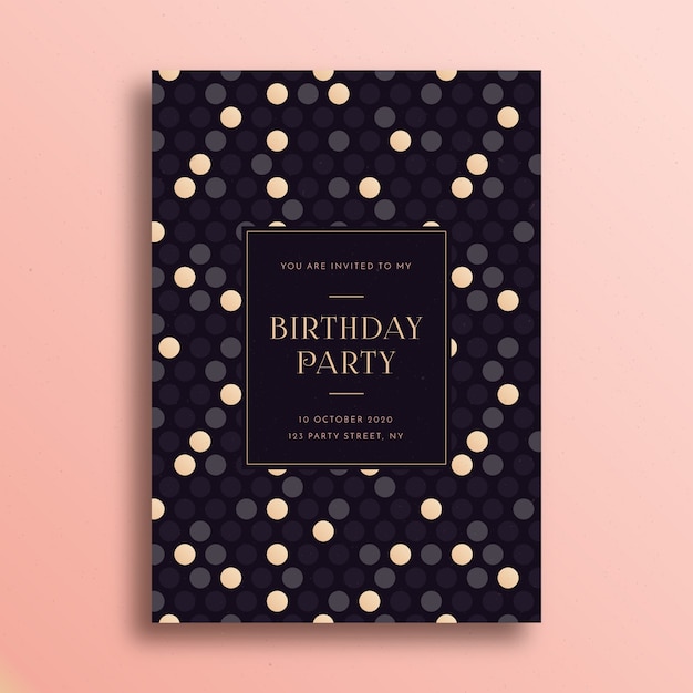 Modelo de cartão de aniversário design elegante
