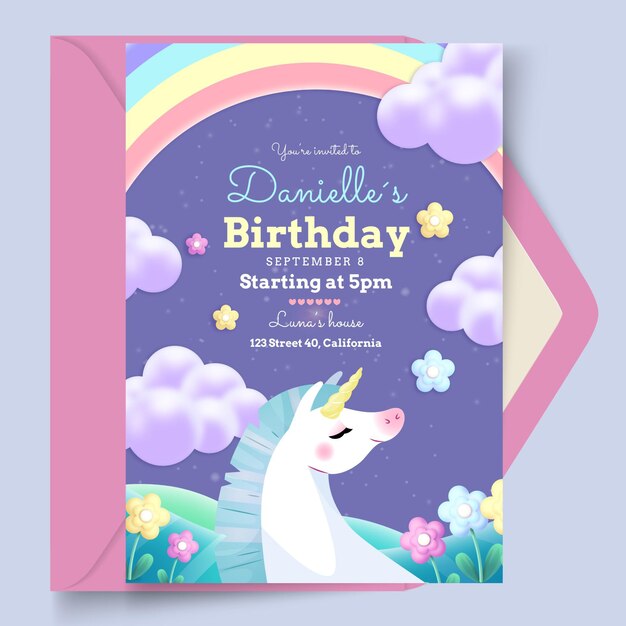 Modelo de cartão de aniversário infantil