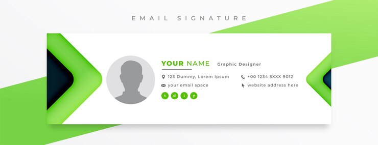 Vetor grátis modelo de cartão de assinatura de e-mail comercial com design de perfil digital