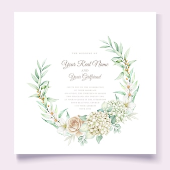 Modelo de cartão de convite de casamento floral suave e elegante