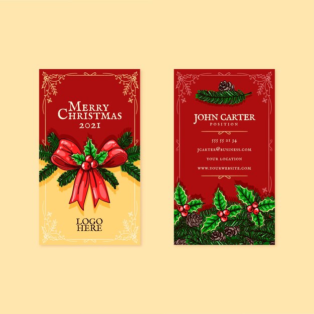 Modelo de cartão de Natal desenhado à mão