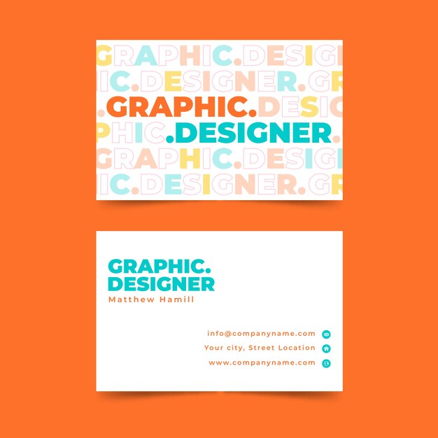 Modelo de cartão de negócios engraçado designer gráfico